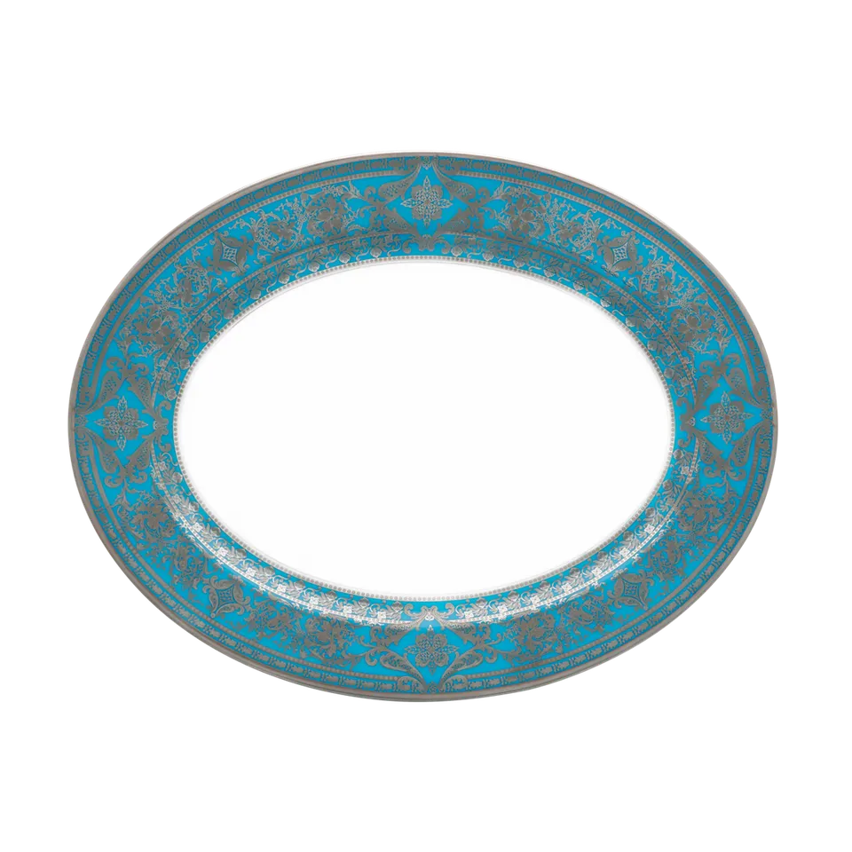 haviland-limoges-matignon-plat-ovale-bleu-piscine-platine image 1
