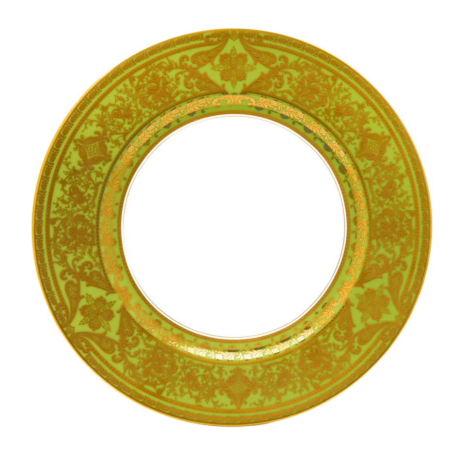haviland-limoges-matignon-speiseteller-apfelgr-n-gold-porzellan image 1