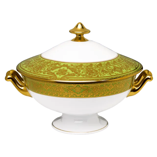 haviland-limoges-matignon-vert-pomme-or-soupi-re-terrine image 1