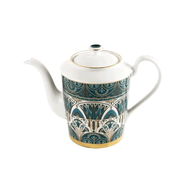 haviland-limoges-r-ves-du-nil-vert-or-teekanne-porzellan-gold image 1