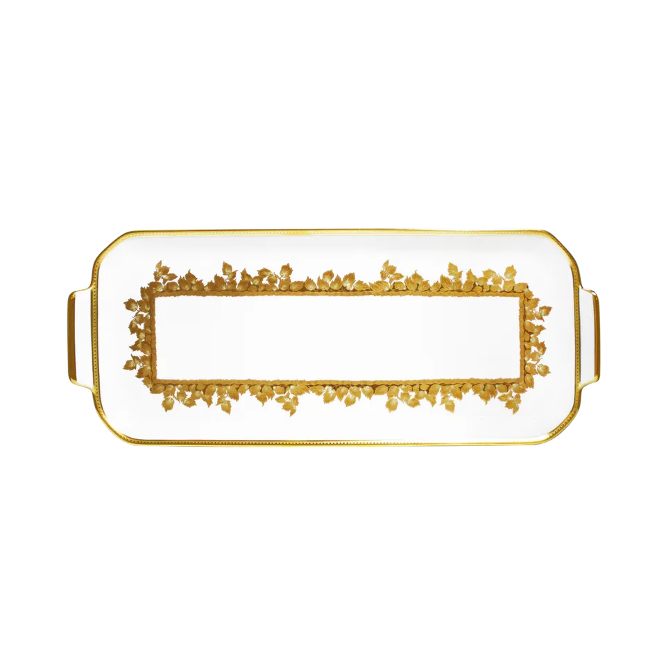 haviland-limoges-feuille-d-or-plat-cake-porzellan-kuchenplatte-gold image 1