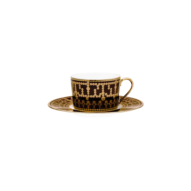 haviland-limoges-tiara-noir-or-tasse-et-soucoupe-th image 1