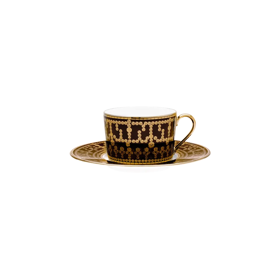 haviland-limoges-tiara-noir-or-tasse-et-soucoupe-th image 1