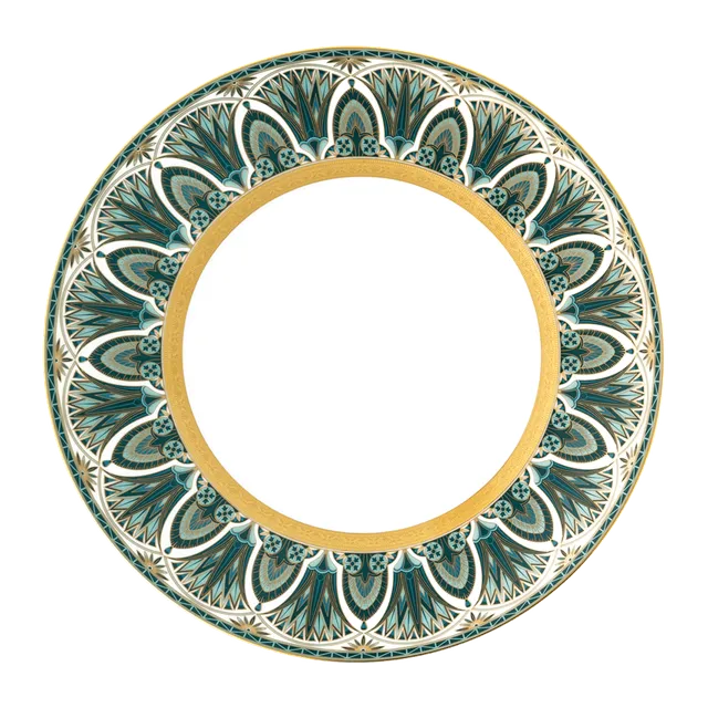 haviland-limoges-r-ves-du-nil-speiseteller-gr-n-gold image 1