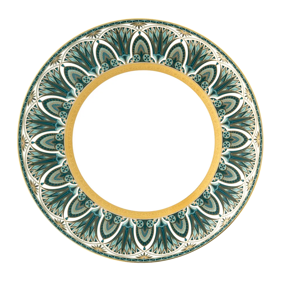 haviland-limoges-r-ves-du-nil-speiseteller-gr-n-gold image 1