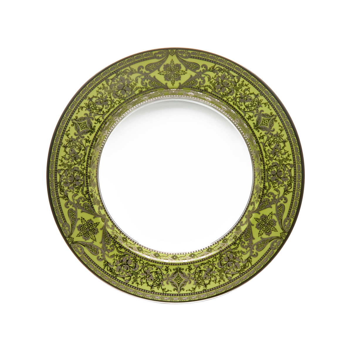 haviland-limoges-matignon-tiefer-teller-vert-pomme-platin image 1