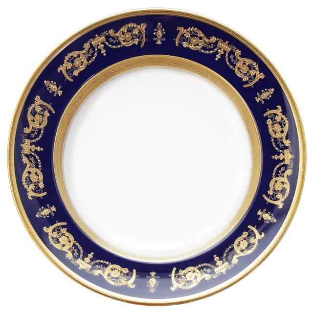 haviland-limoges-imp-rator-bleu-de-four-or-plat-rond-creux image 1