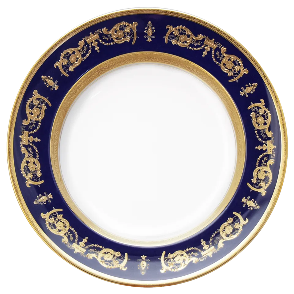 haviland-limoges-imp-rator-bleu-de-four-or-plat-rond-creux image 1