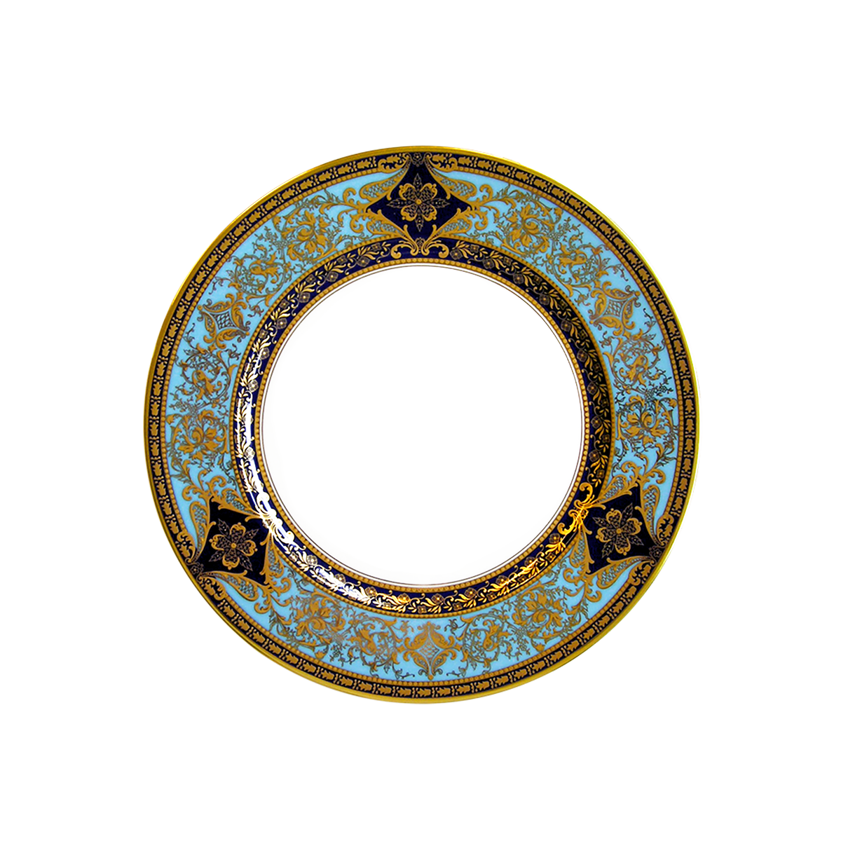 haviland-limoges-matignon-dessertteller-bleu-de-four-or image 1