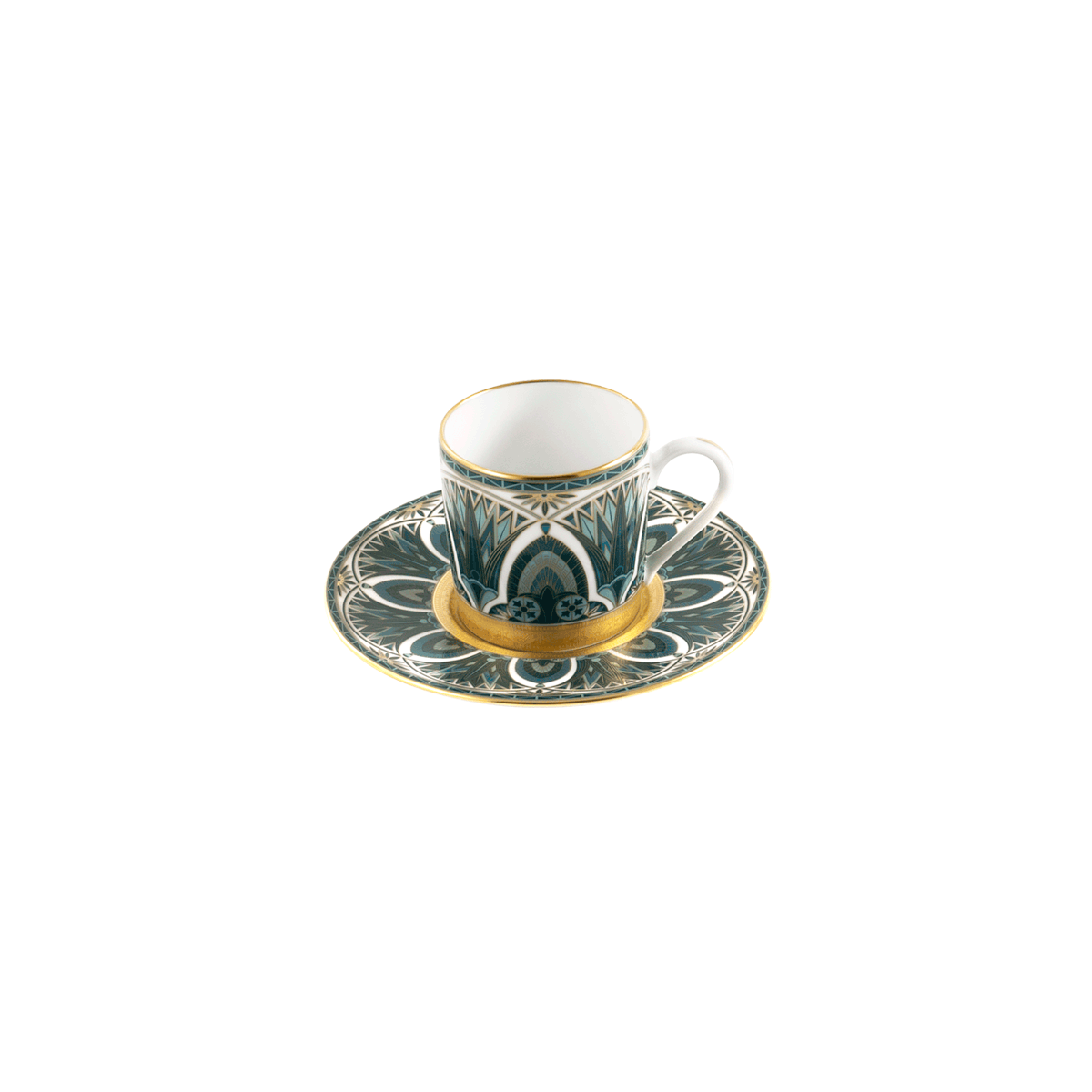 haviland-limoges-r-ves-du-nil-vert-or-kaffeetasse-mit-untertasse image 1