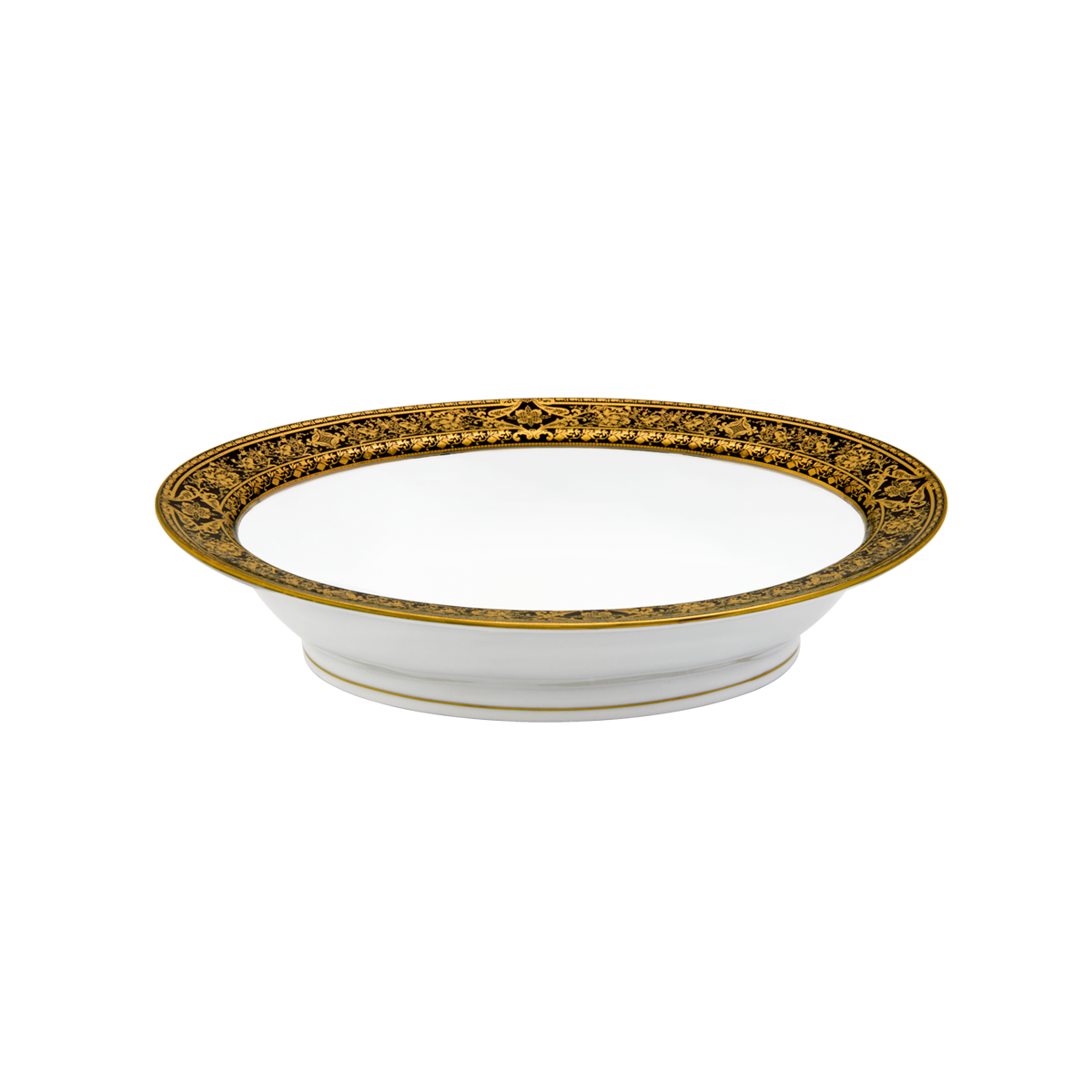 haviland-limoges-matignon-noir-or-compotier-schale-schwarz-gold image 1