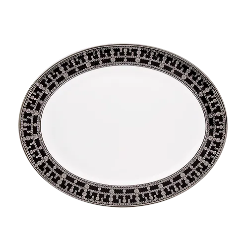 haviland-limoges-tiara-noir-platine-platte-oval-aus-porzellan image 1