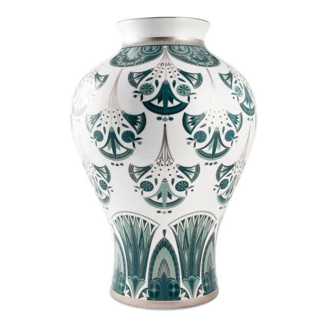 haviland-limoges-r-ves-du-nil-vert-platine-vase-prestige image 1