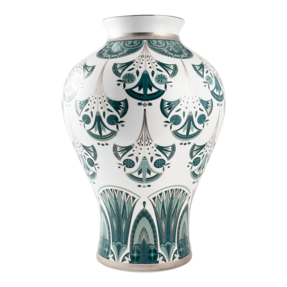 haviland-limoges-r-ves-du-nil-vert-platine-vase-prestige image 1