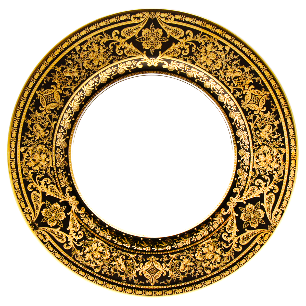 haviland-limoges-matignon-assiette-de-pr-sentation-noir-or image 1