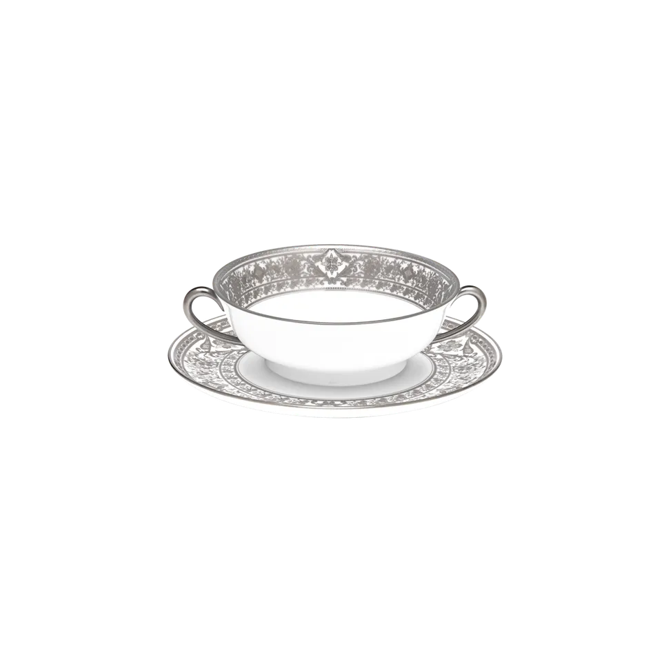 haviland-limoges-matignon-blanc-platin-bouillon-set-tasse-mit-untertasse image 1