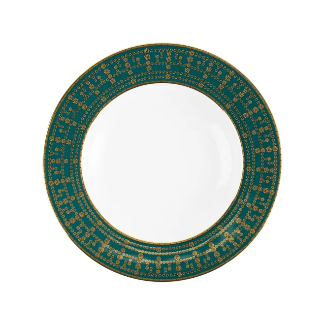 haviland-limoges-assiette-creuse-tiara-bleu-paon-or image 1