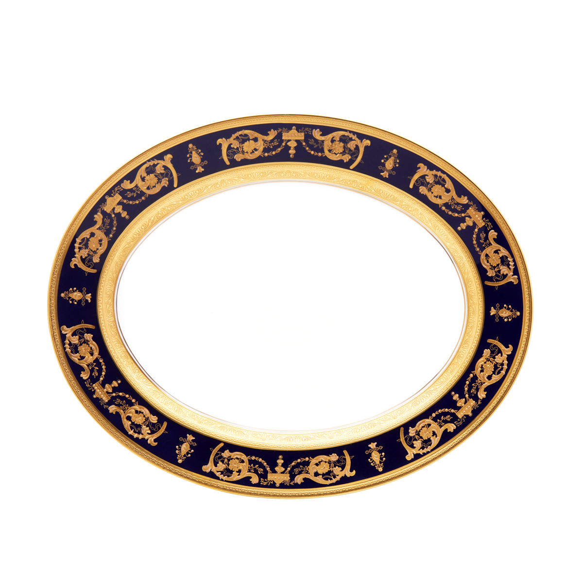 haviland-limoges-imp-rator-ovale-servierplatte-bleu-de-four-gold image 1