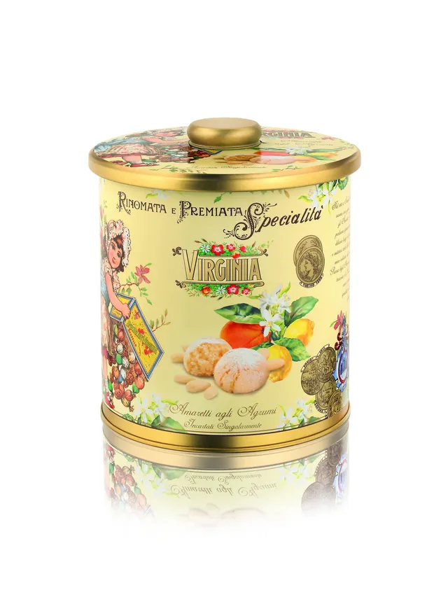 virginia-amaretti-soffici-agrumi-biscottiera-metalldose-220g image 1