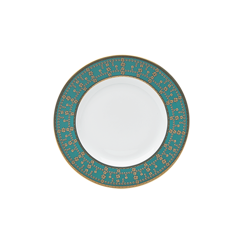 haviland-limoges-tiara-bleu-paon-gold-brotteller-aus-porzellan image 1