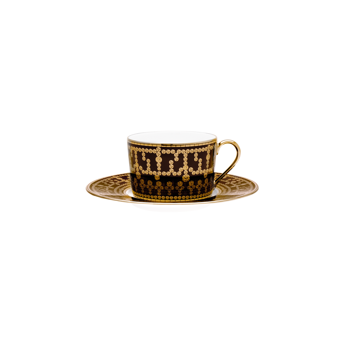 haviland-limoges-tiara-noir-or-tasse-et-soucoupe-th image 1