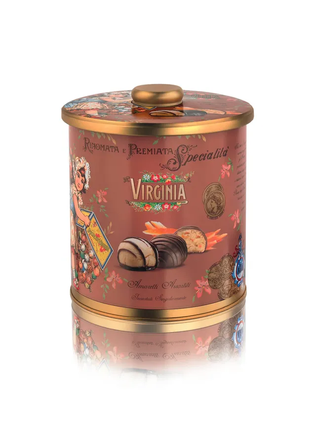 virginia-amaretti-amaretti-arancia-zenzero-mit-schokolade-biscottiera-220g image 1