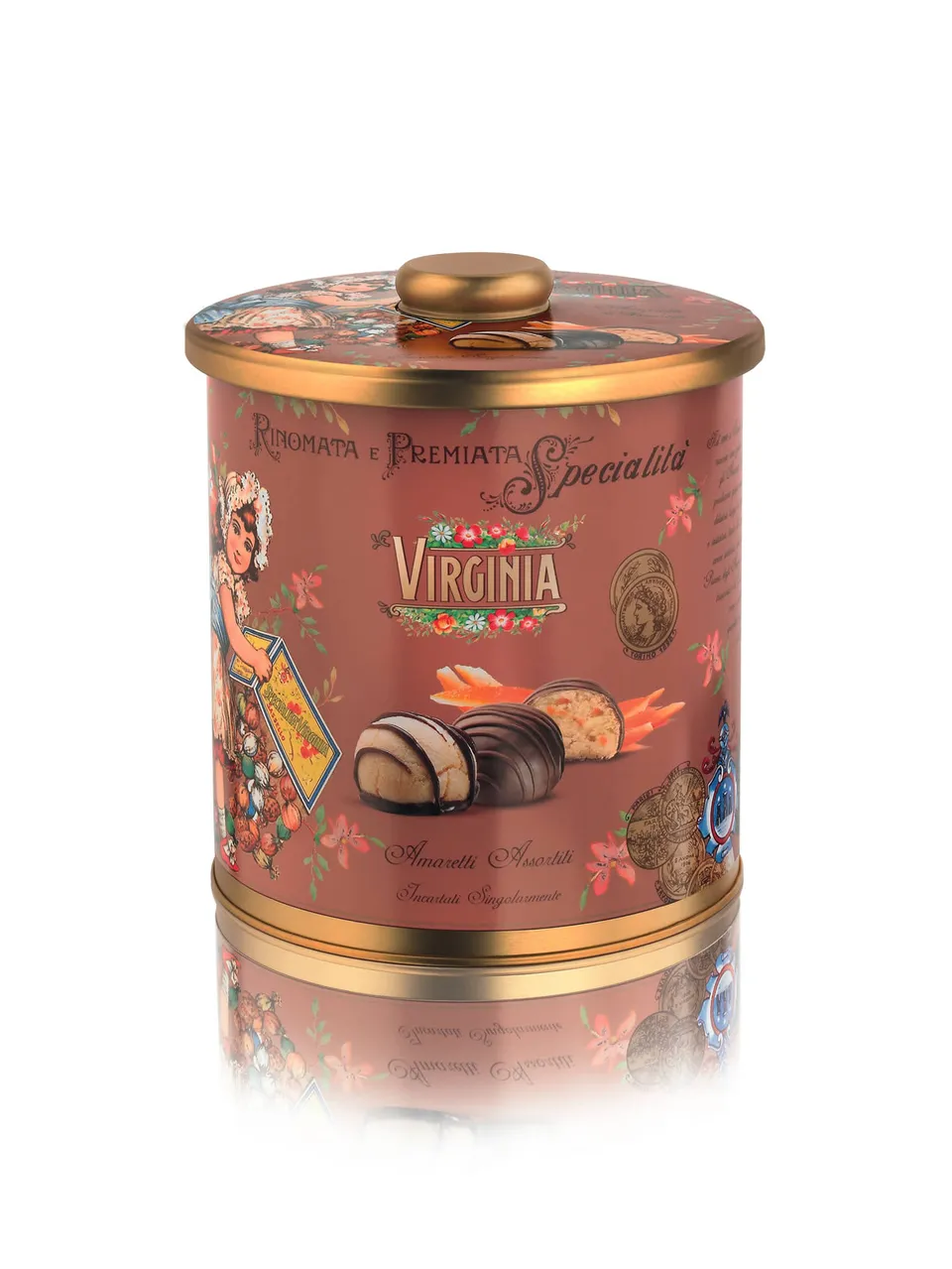 virginia-amaretti-amaretti-arancia-zenzero-mit-schokolade-biscottiera-220g image 1