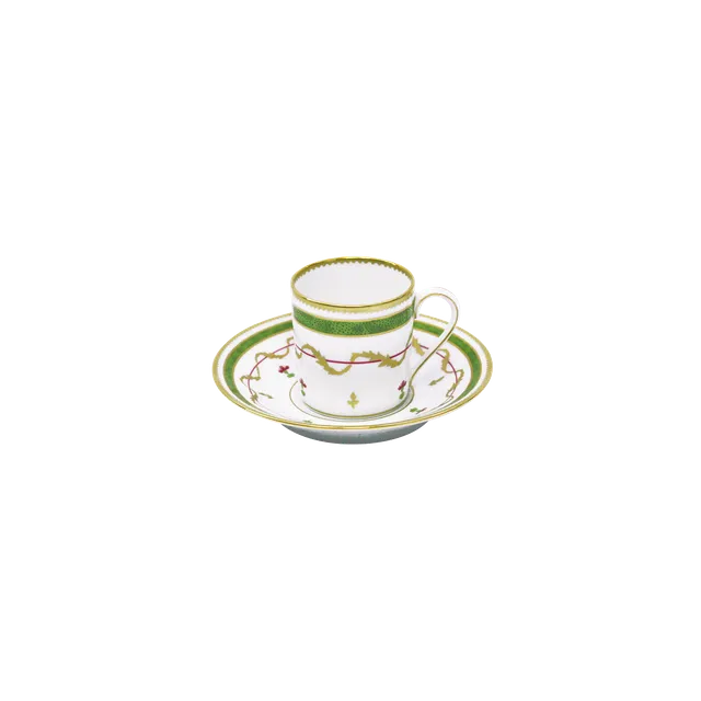 haviland-limoges-kaffeetasse-mit-untertasse-vieux-paris-vert image 1