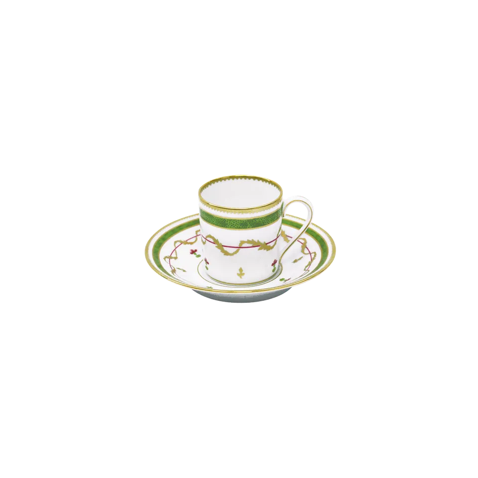 haviland-limoges-kaffeetasse-mit-untertasse-vieux-paris-vert image 1