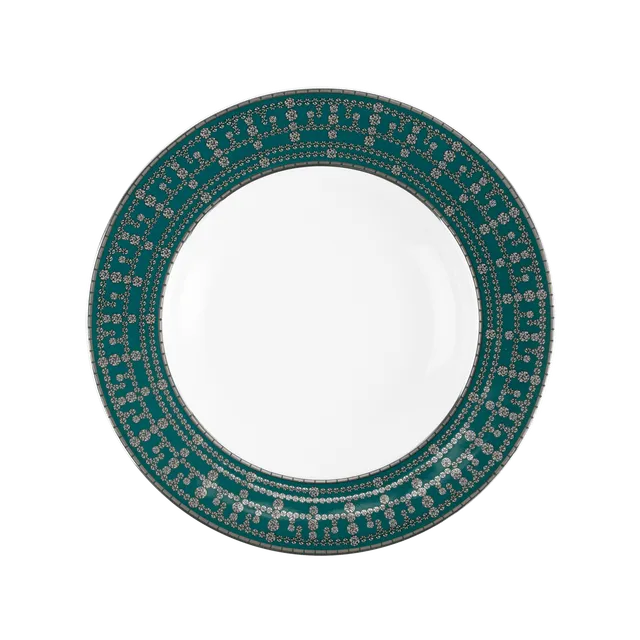 haviland-limoges-tiara-bleu-paon-platine-suppenteller-mit-fahne image 1