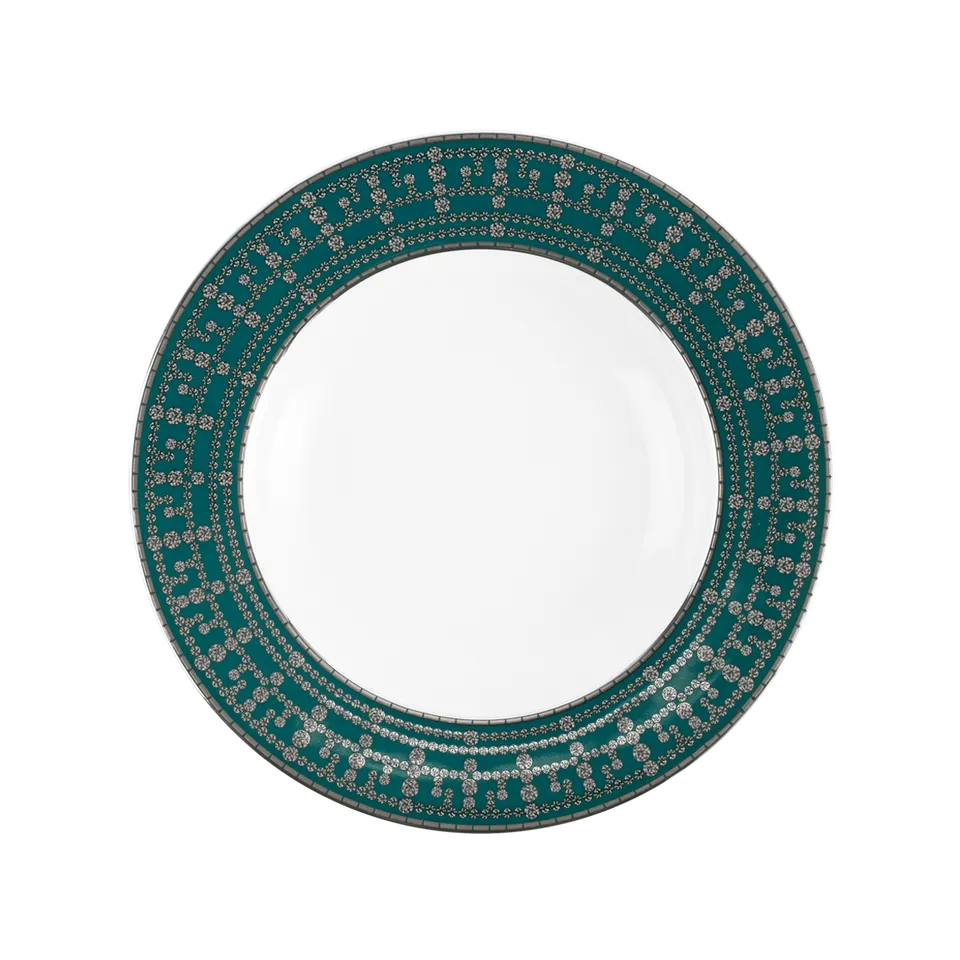 haviland-limoges-tiara-bleu-paon-platine-suppenteller-mit-fahne image 1