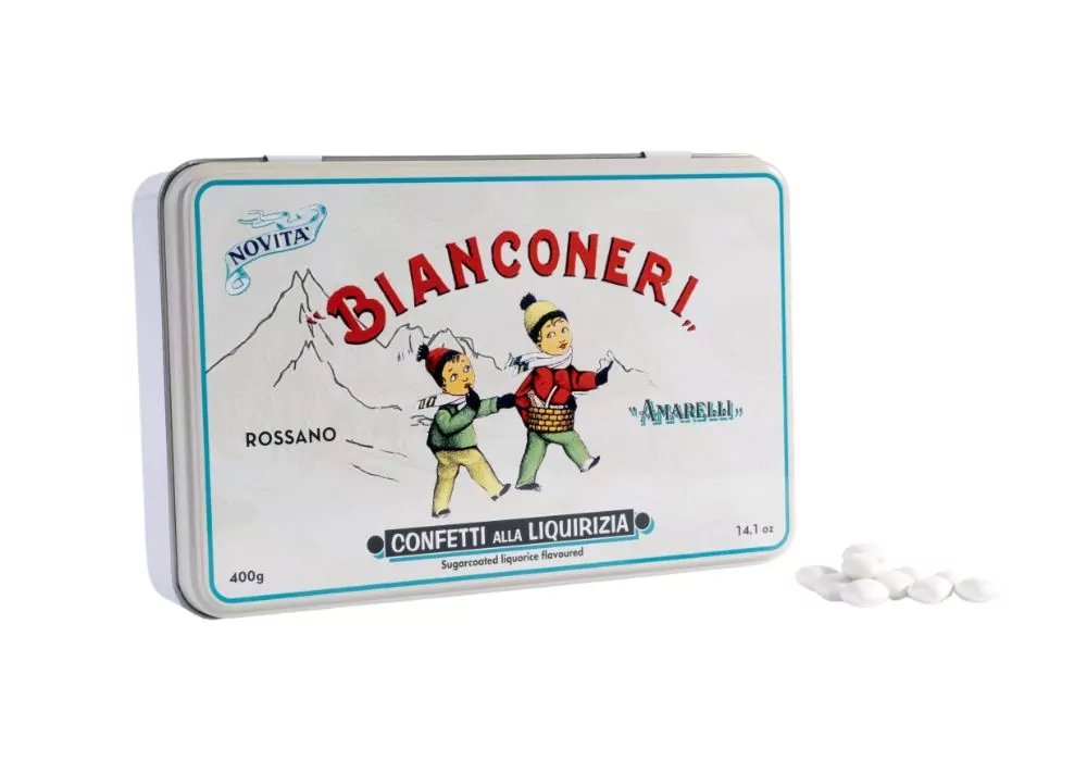 amarelli-bianconeri-lakritz-dragees-mit-minze-400g image 1