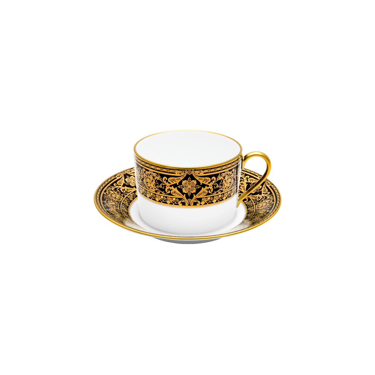 haviland-limoges-matignon-noir-or-teetasse-mit-untertasse image 1