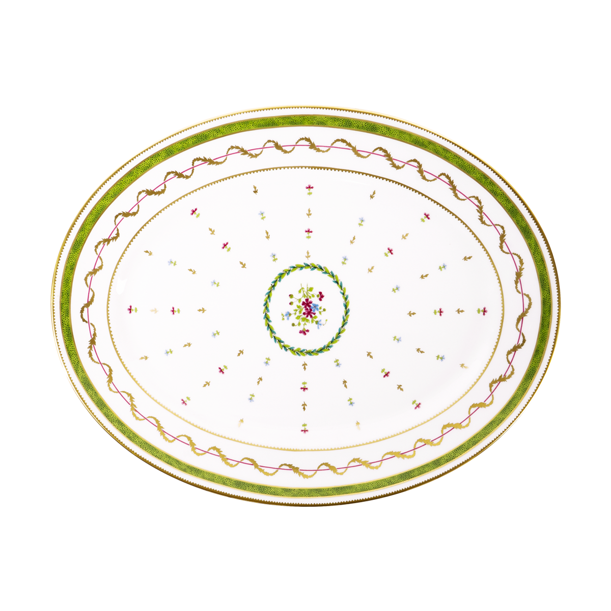haviland-limoges-vieux-paris-vert-plat-ovale image 1