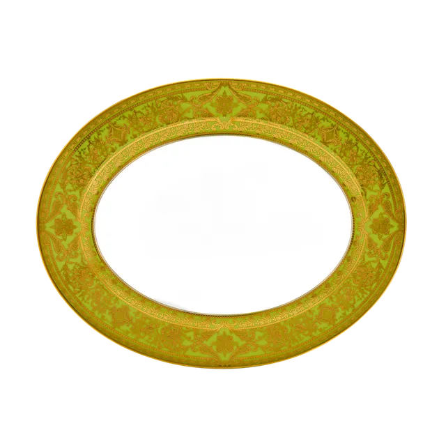 haviland-limoges-matignon-servierplatte-oval-apfelgr-n-gold image 1