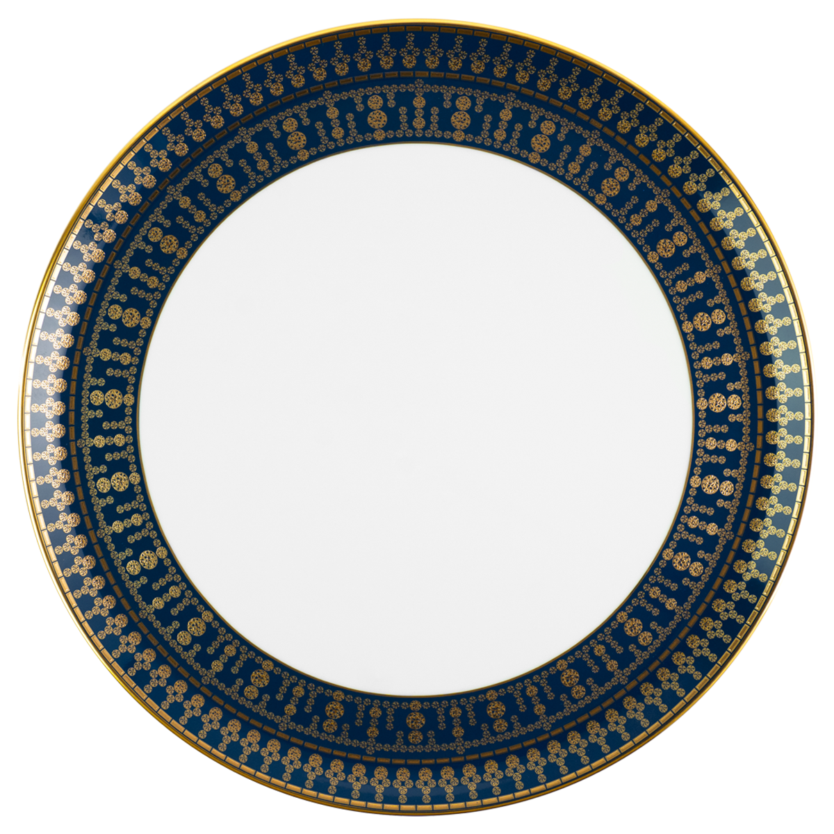haviland-limoges-tiara-plat-tarte-tarteplatte-bleu-prusse-or image 1