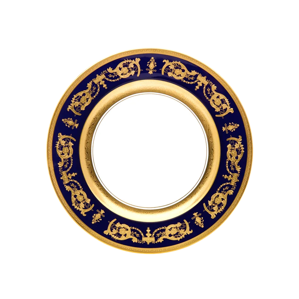 haviland-limoges-imp-rator-bleu-de-four-or-dessertteller-porzellan image 1