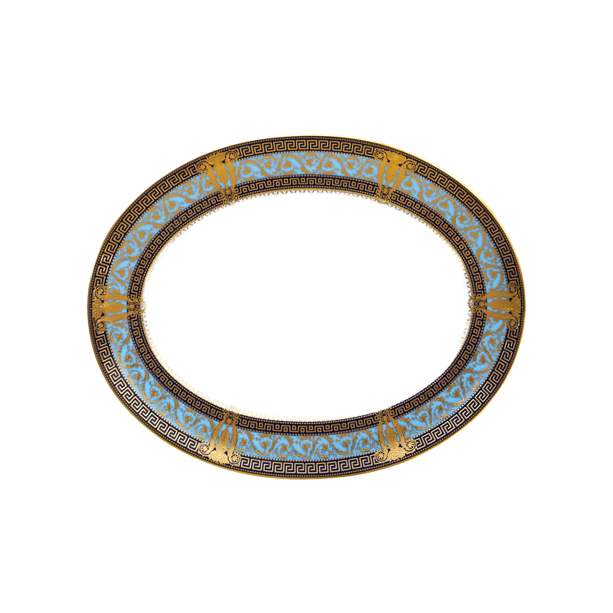 haviland-limoges-salon-murat-plat-ovale-bleu-ciel-or-2 image 1