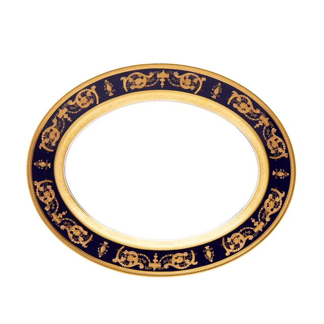 haviland-limoges-imp-rator-ovale-servierplatte-bleu-de-four-gold image 1