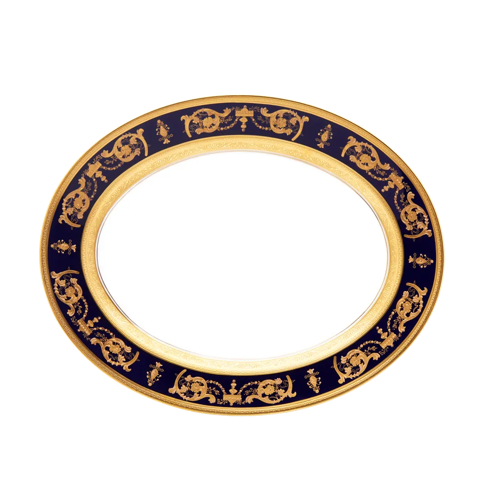 haviland-limoges-imp-rator-ovale-servierplatte-bleu-de-four-gold image 1