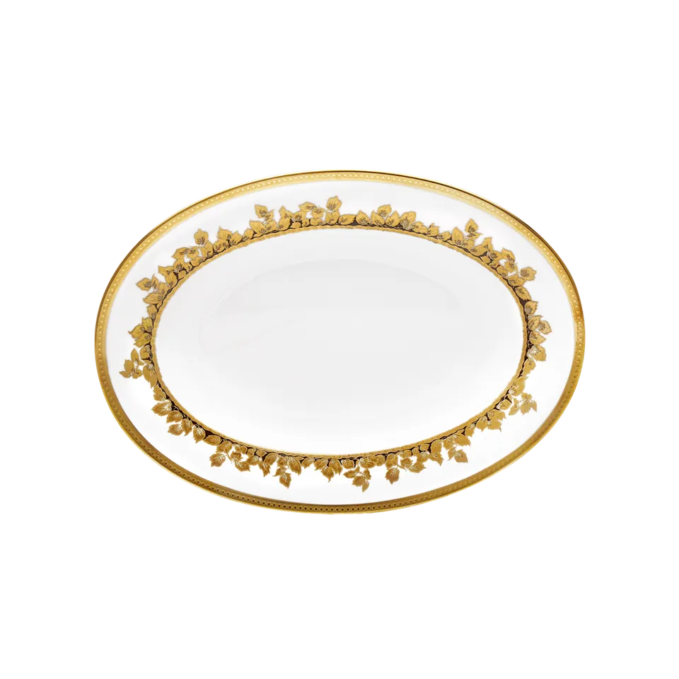 haviland-limoges-ravier-feuille-d-or-porzellan-servierplatte image 1
