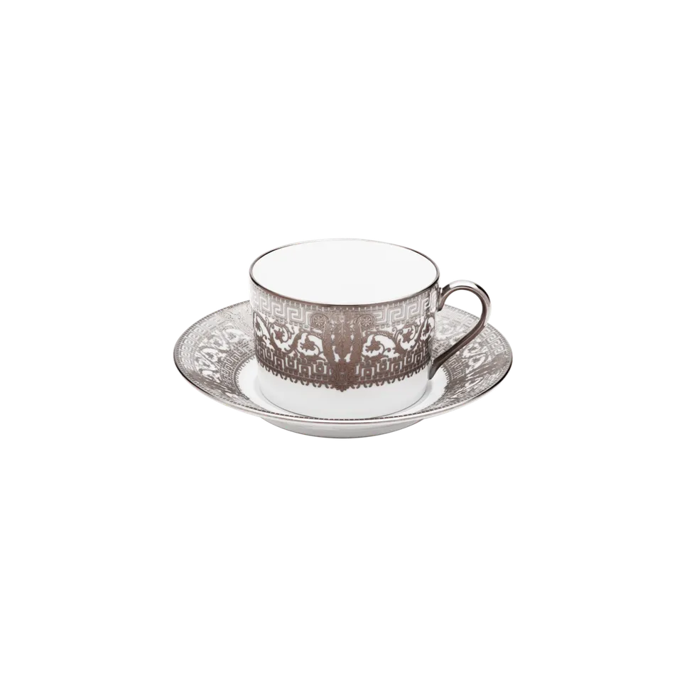 haviland-limoges-salon-murat-tee-tasse-mit-untertasse-wei-platin image 1