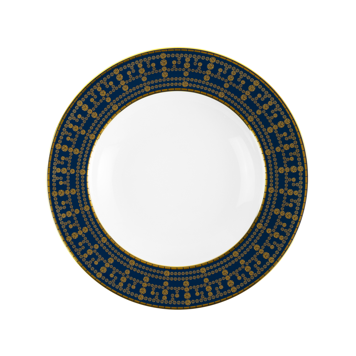 haviland-limoges-tiara-bleu-prusse-or-tiefer-teller-mit-fahne image 1