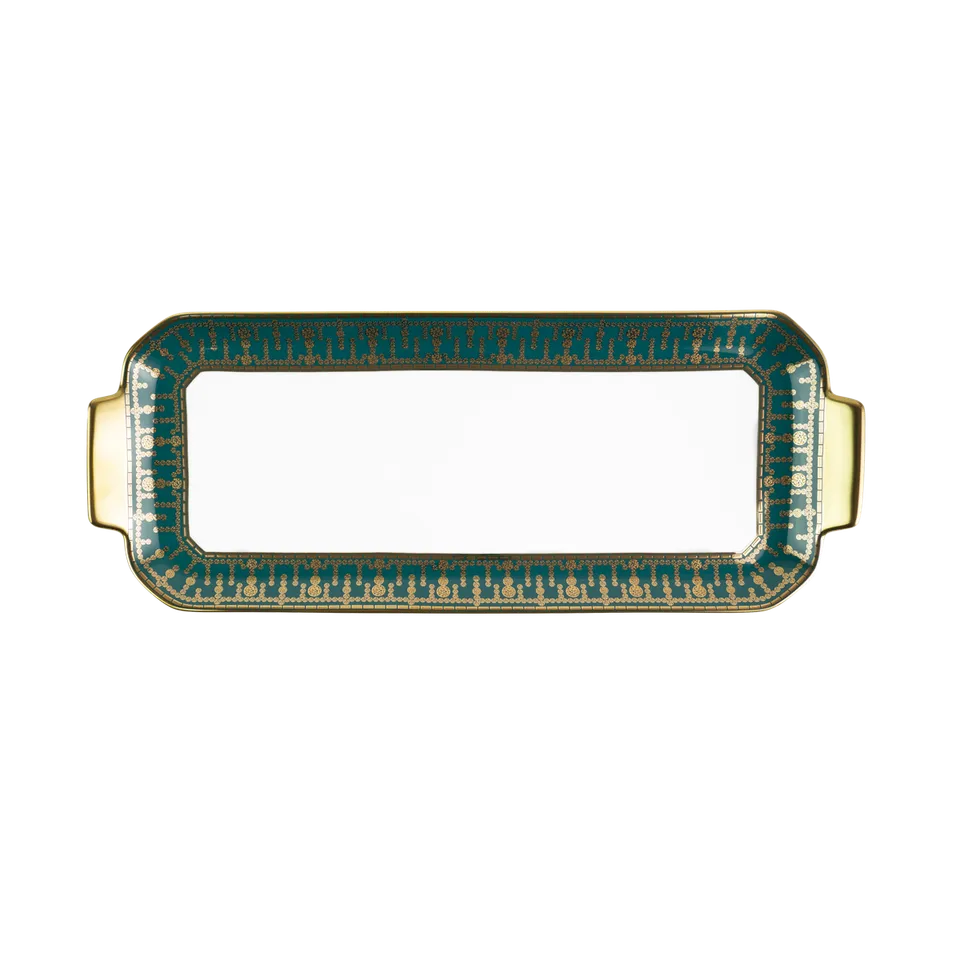 haviland-limoges-tiara-bleu-paon-plat-cake-gold image 1