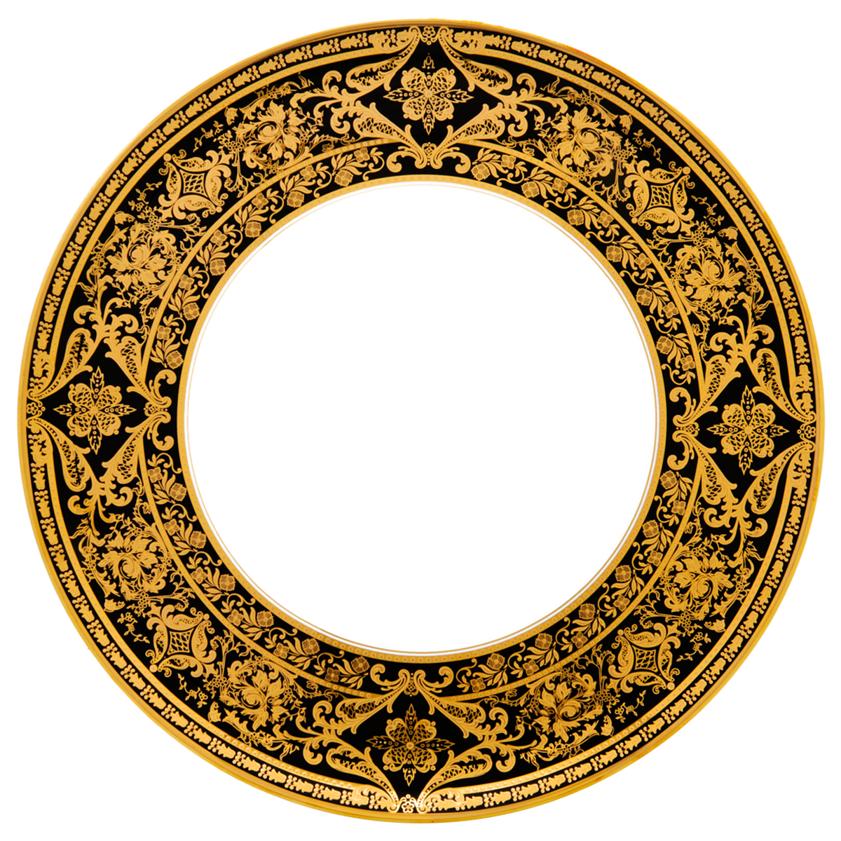haviland-limoges-matignon-noir-or-plat-rond-plat-flache-platte image 1