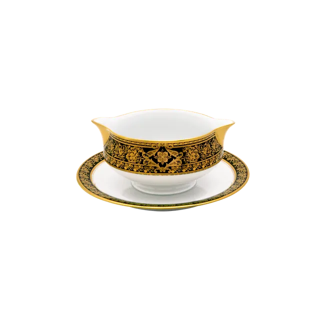 haviland-limoges-matignon-noir-or-sauciere image 1