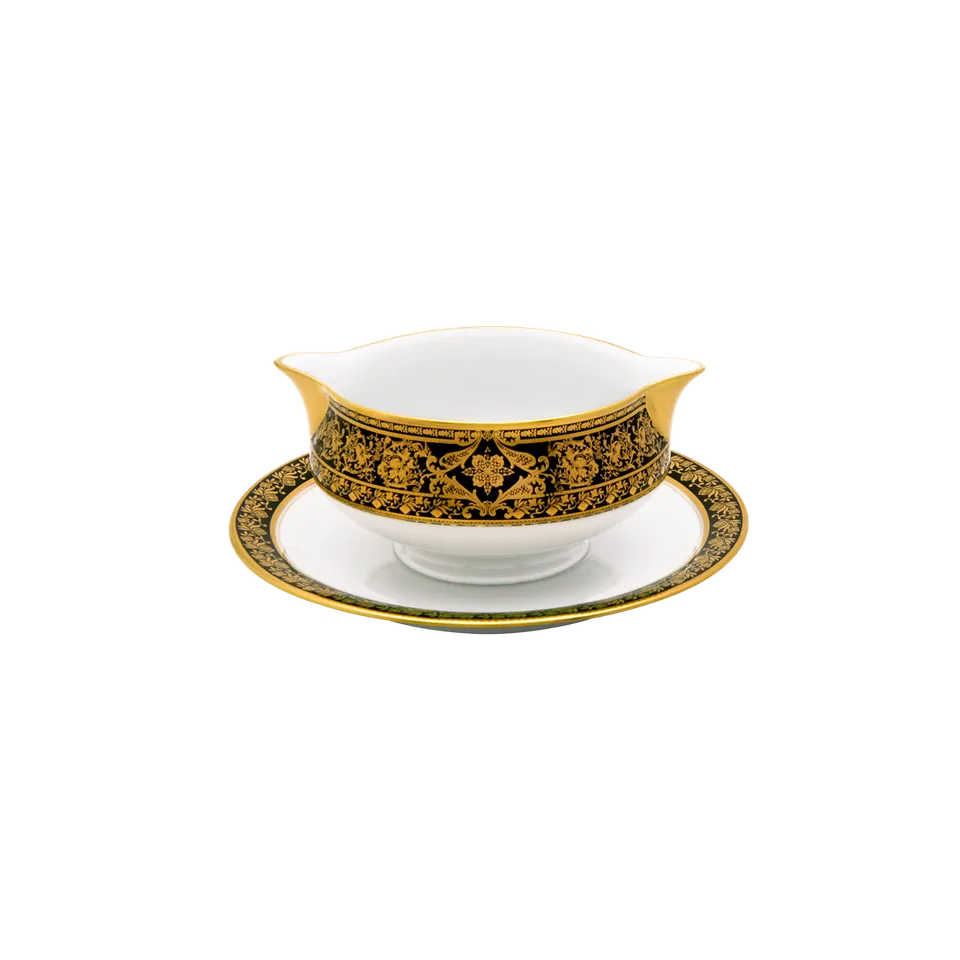 haviland-limoges-matignon-noir-or-sauciere image 1