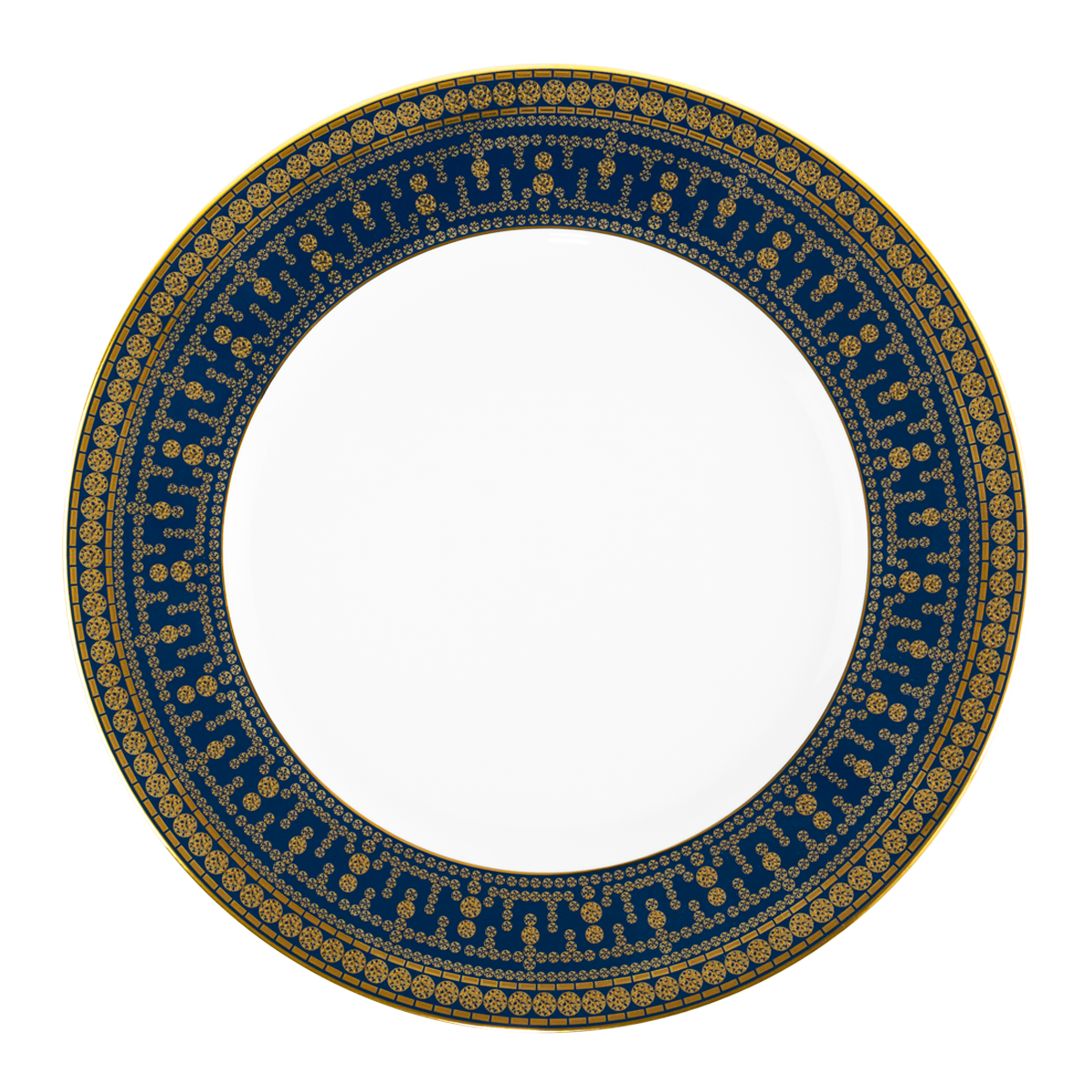 haviland-limoges-tiara-bleu-prusse-speiseteller-mit-goldrand image 1