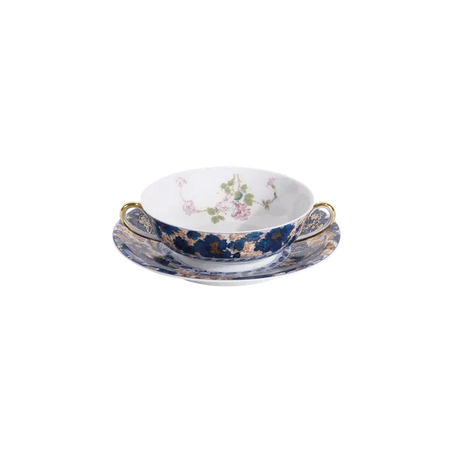 haviland-limoges-dammouse-bouillon-schale-mit-untertasse image 1