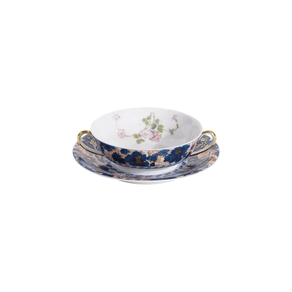 haviland-limoges-dammouse-bouillon-schale-mit-untertasse image 1